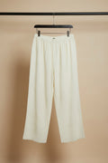 Cream Embroidered Palazzo Pants
