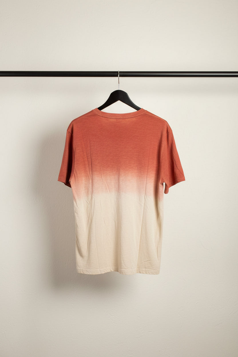 Mustang Men's Ombre Red & Beige Cotton T-Shirt