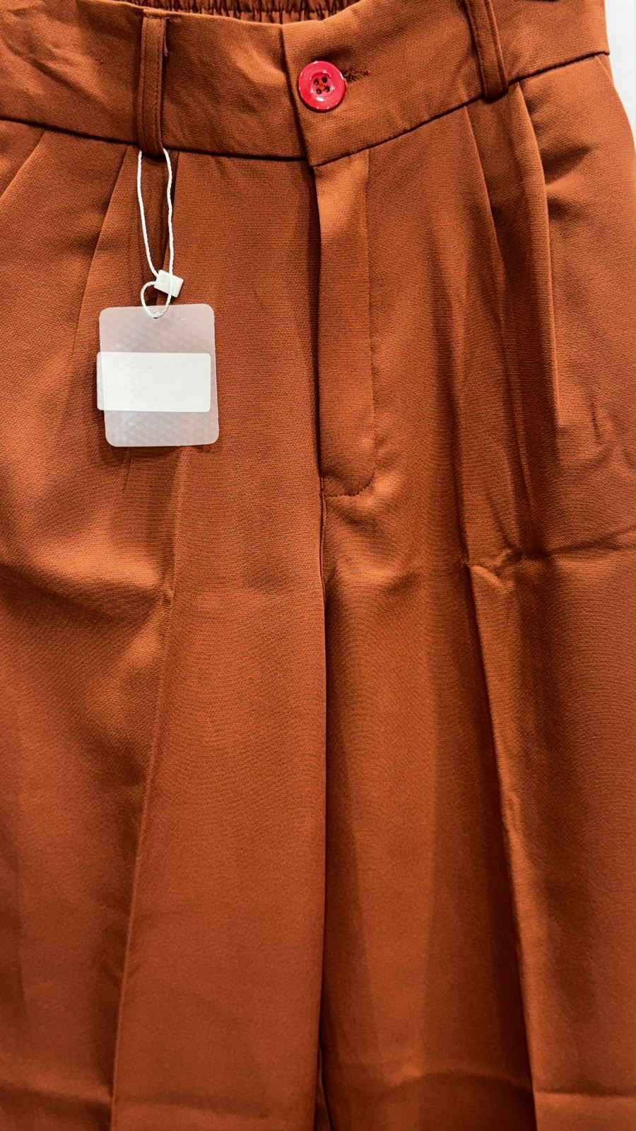 Women's Rust High-Waist Pleated Cropped Trousers