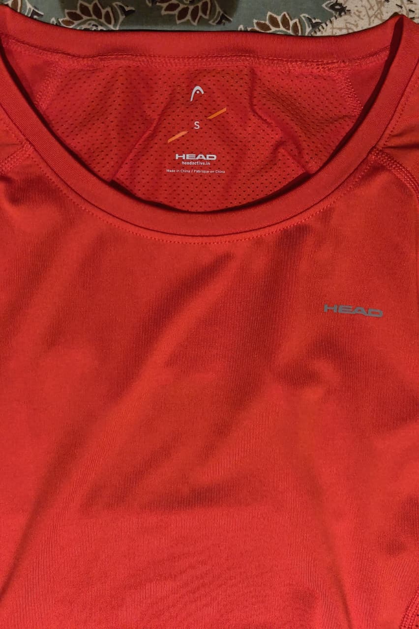 HEAD Women's Red Activewear T-Shirt with Cutouts