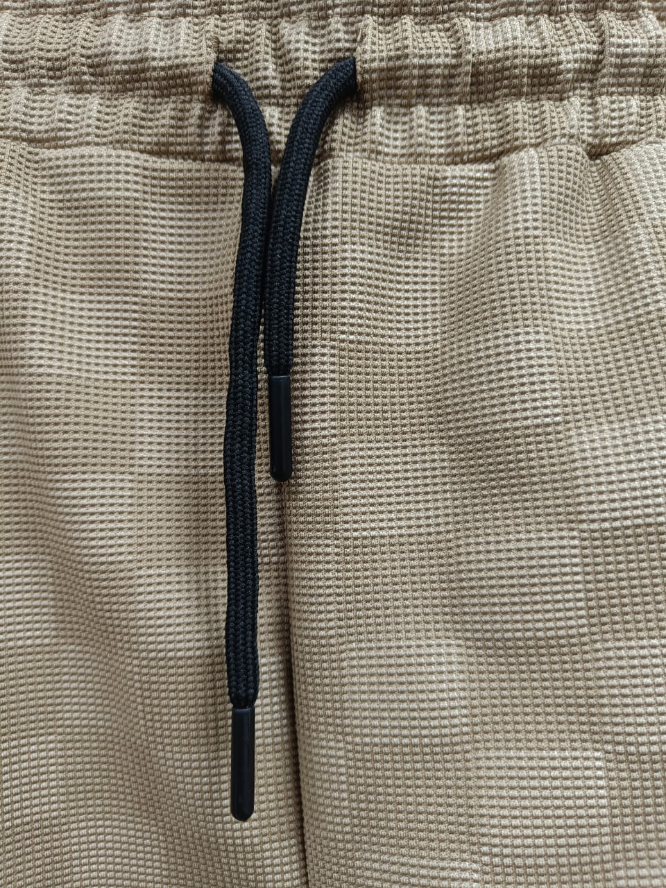 Men's Beige Checkered Drawstring Shorts by ATTIR HUB