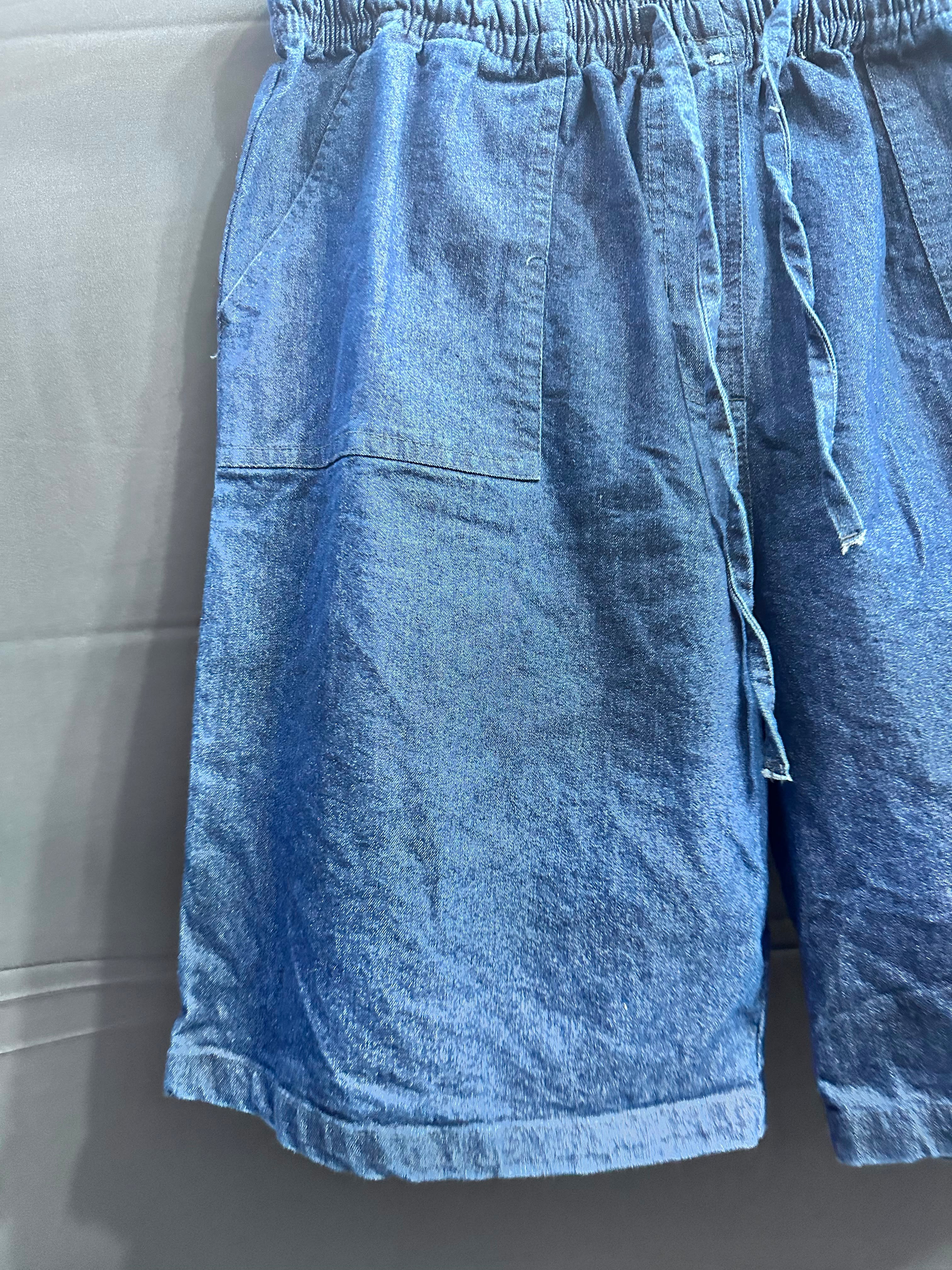 Blush Women's Blue Cotton Blend Relaxed Fit Denim Shorts
