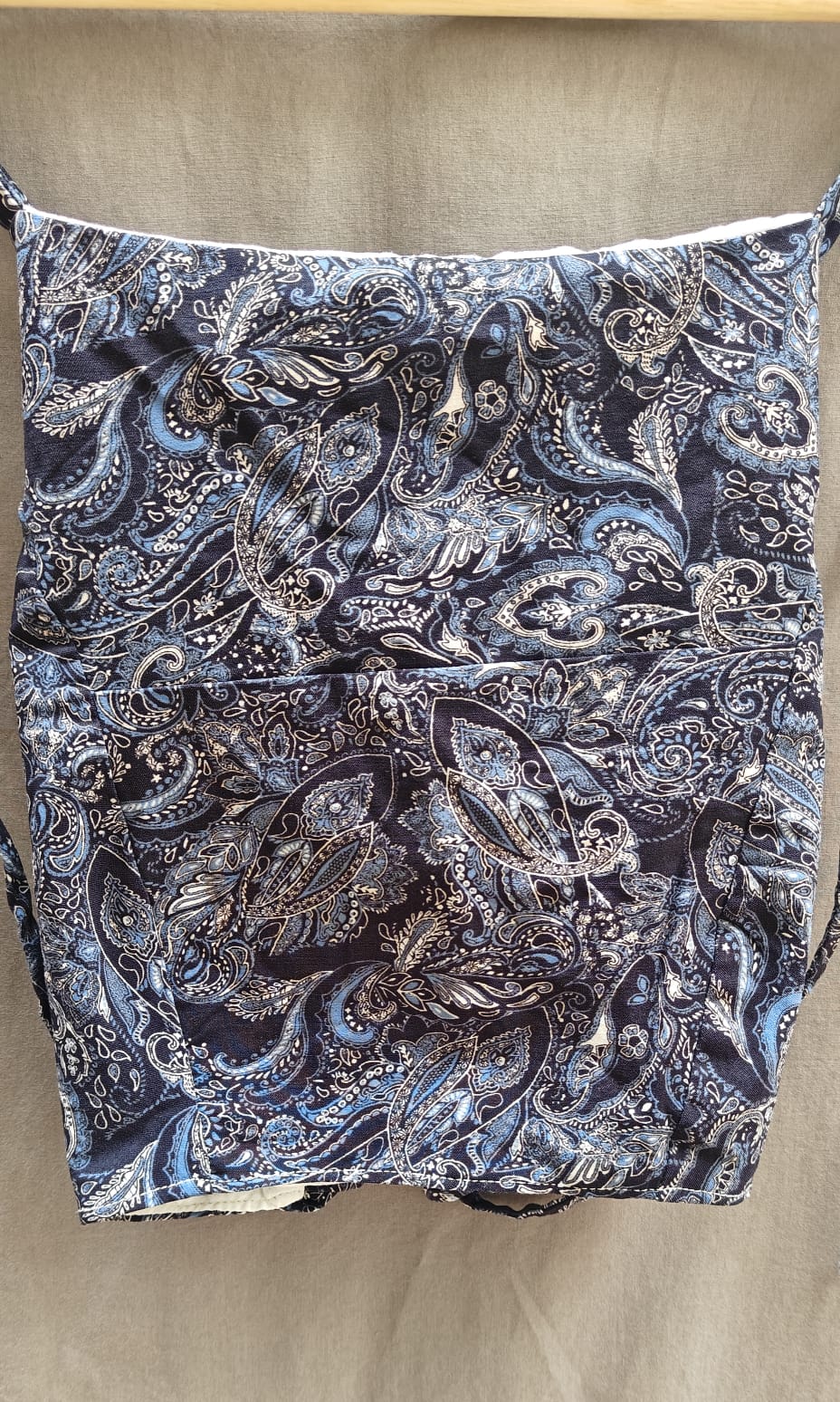 Women's Blue Paisley Print Tie-Strap Crop Top