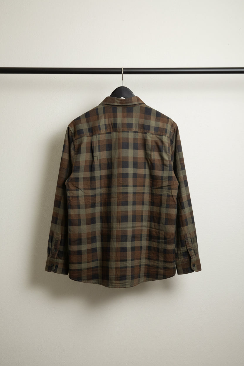 The Rock Way Premium Men's Brown Plaid Full Sleeve Casual Shirt