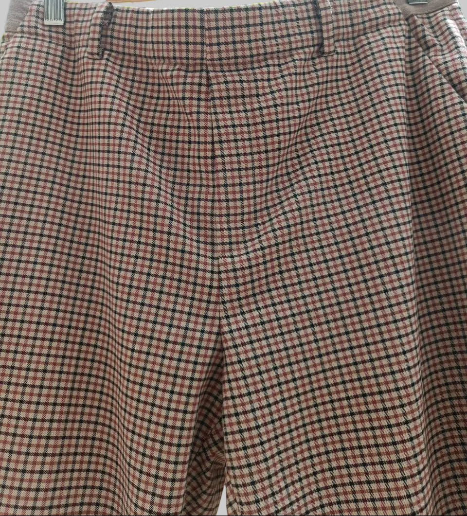 Women's Plaid Straight Fit Trousers