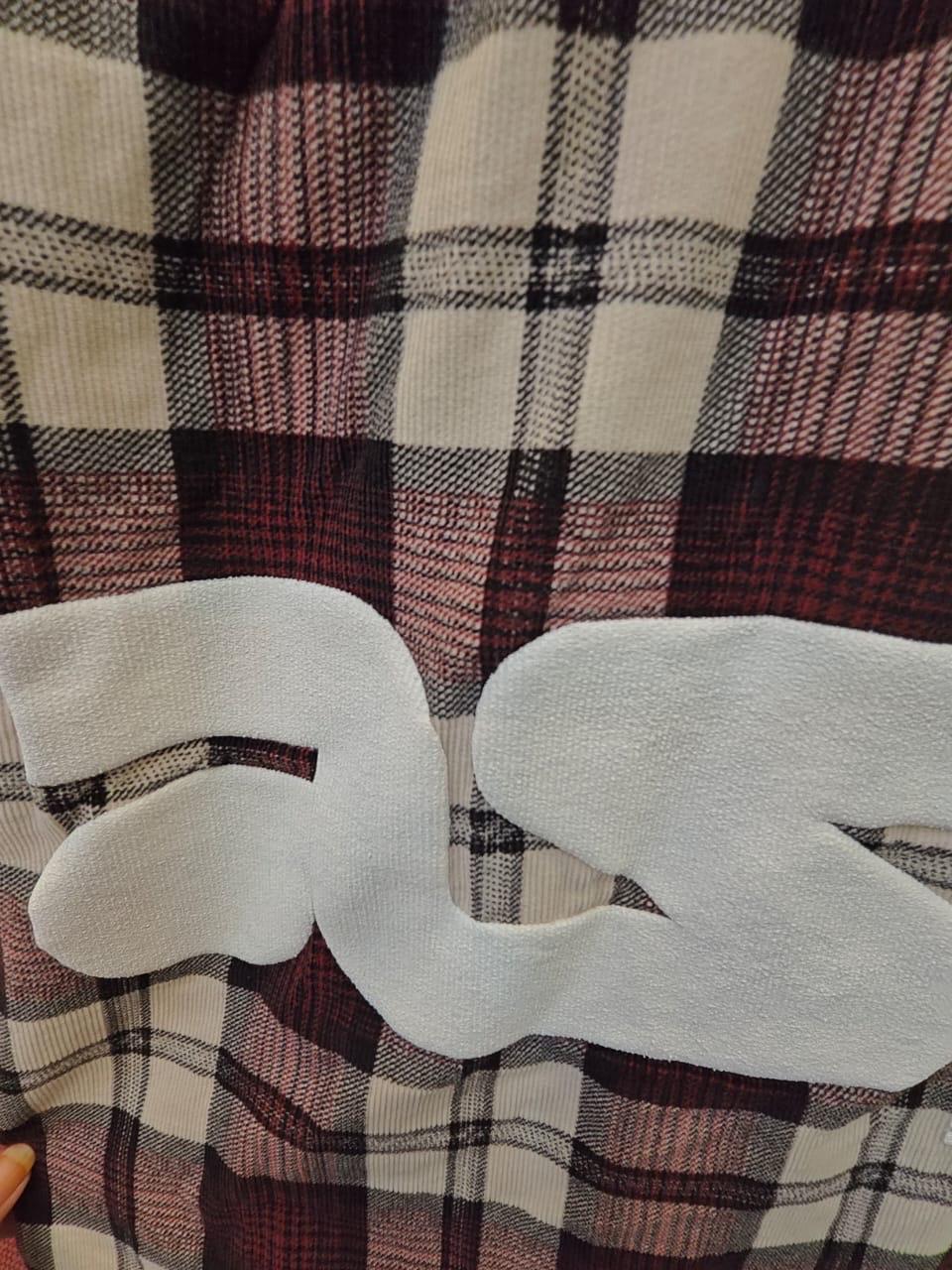 FC UNITED Men's Maroon & White Plaid Flannel Shirt with 'AST' Graphic