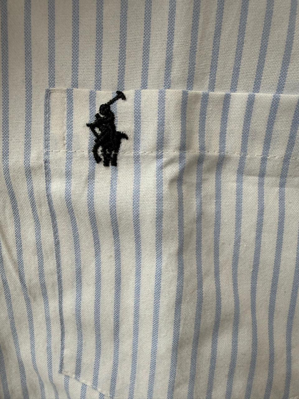 U.S. POLO ASSN. Men's Blue & White Striped Long Sleeve Casual Shirt