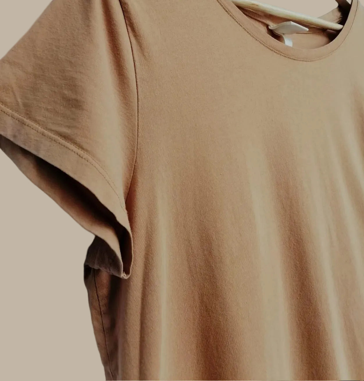 H&M Basics Women's Tan Short Sleeve T-Shirt