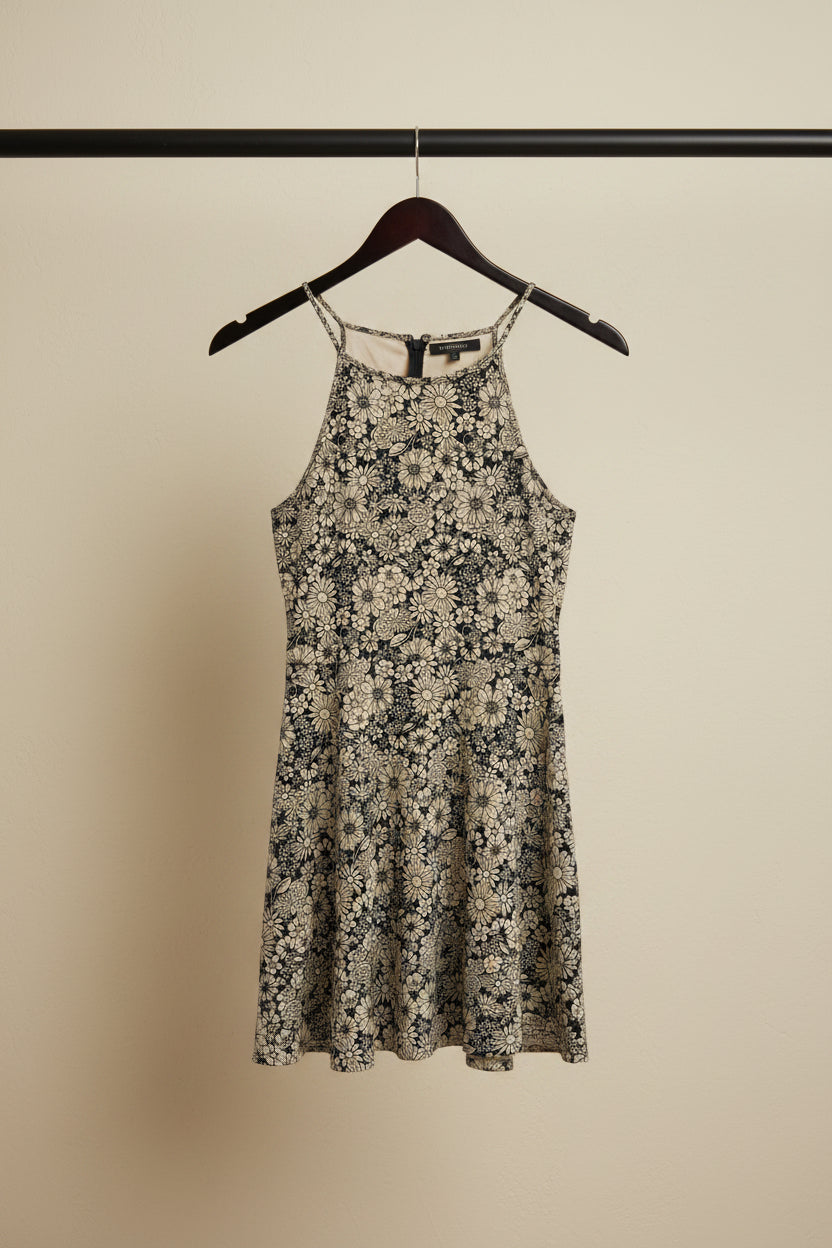 Forever 21 Black & Beige Floral Mini Dress