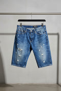 ReFuel Men's Blue Distressed Denim Shorts