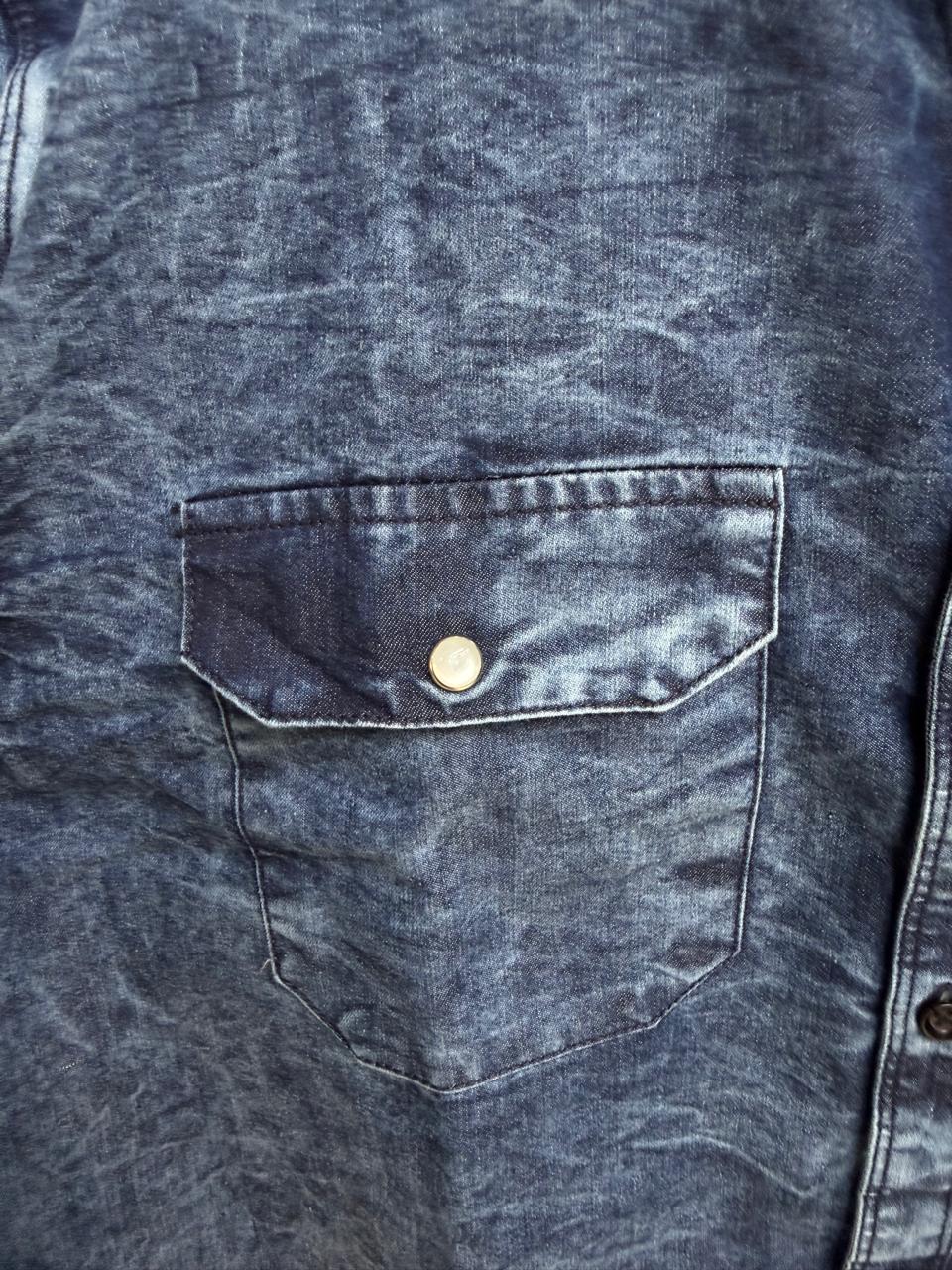 Men's Blue Washed Denim Full Sleeve Shirt by The Rock Way Premium