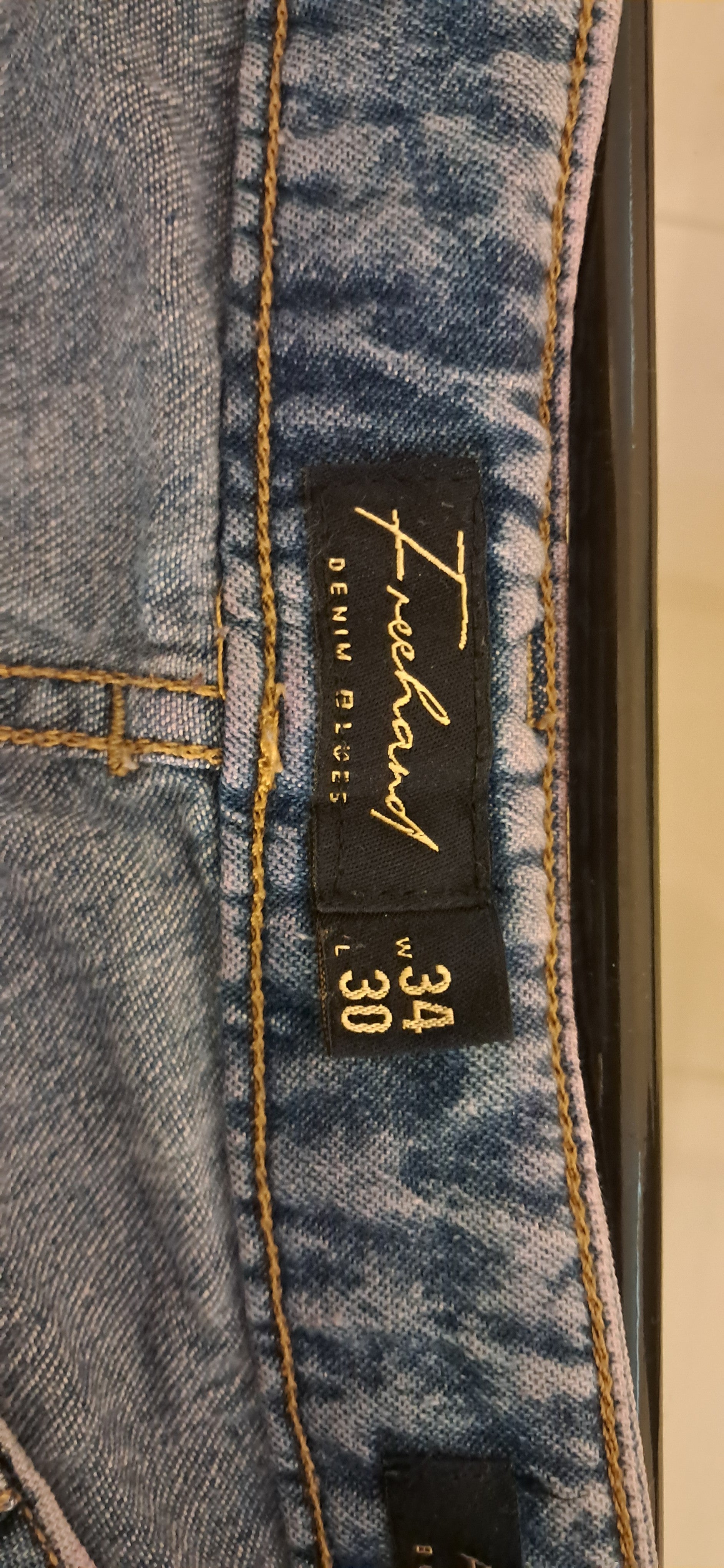 Freehand Women's Blue Distressed Flared Denim Jeans