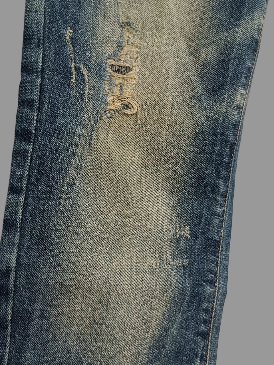 ZARA Premium Wash Distressed Straight Leg Jeans