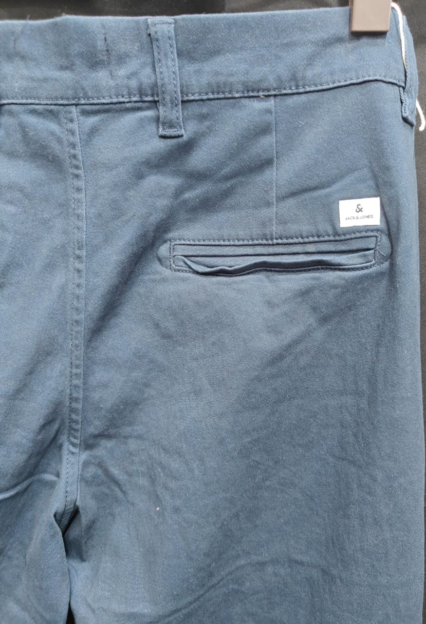Jack & Jones Men's Navy Blue Slim Fit Chinos